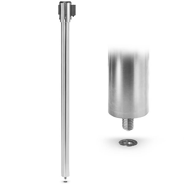 Queue Solutions Mini Floor Socket & Cap for Removable Stanchions White ...